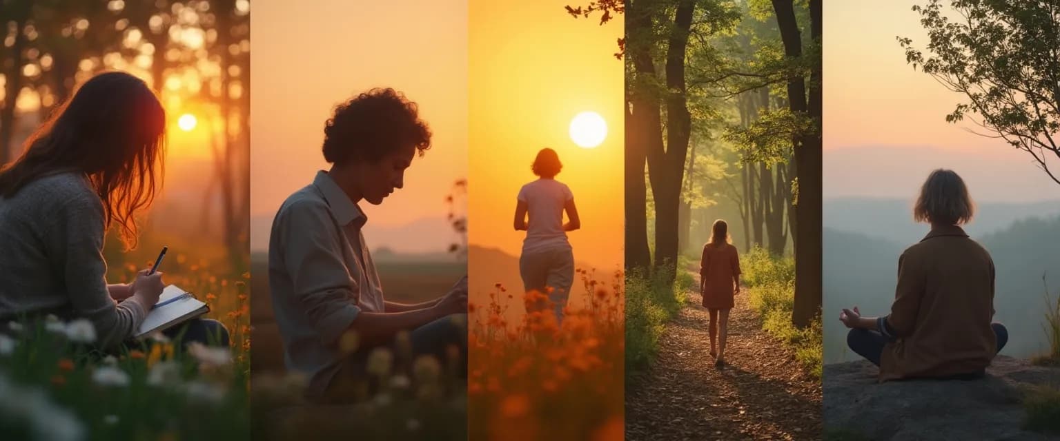 Person practicing self-awareness in daily life through micro-moments