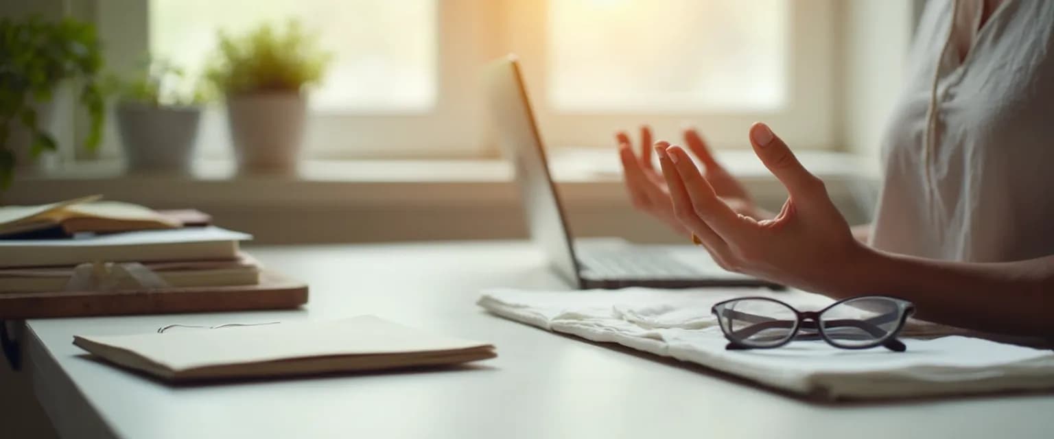 Person practicing quick mental declutter techniques for your mind in a peaceful setting