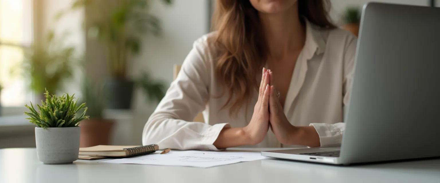 Professional using coaching and emotional intelligence techniques to manage workplace triggers