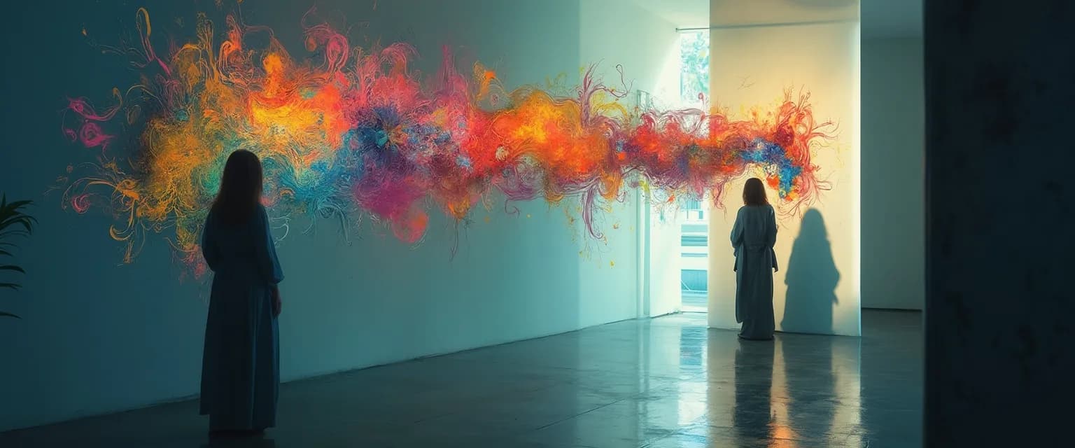 Person transforming excessive self-awareness into creative expression through mindfulness techniques