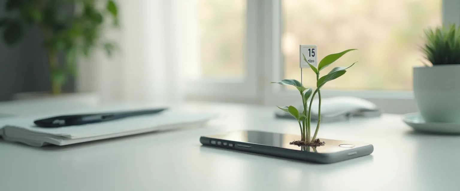 Person implementing 15-minute method to overcome procrastination and digital distractions