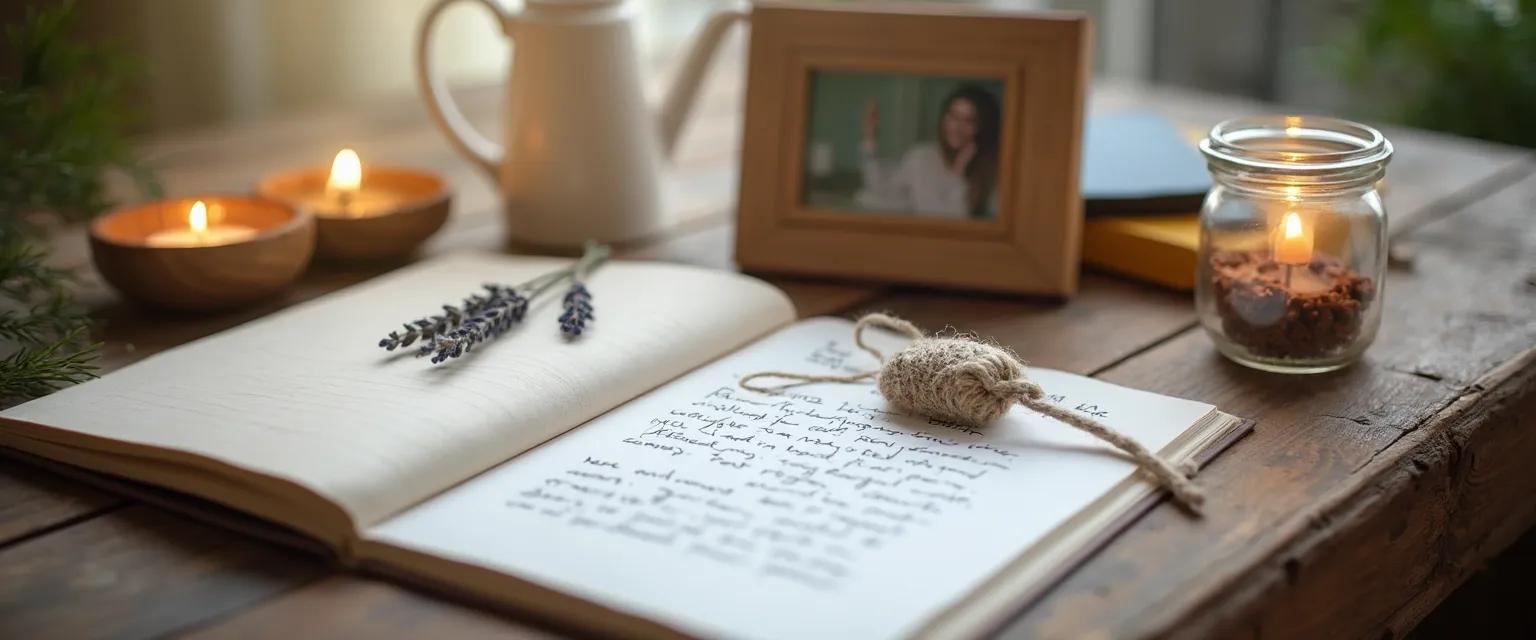 Thoughtful gift for grieving friend featuring memory care package items