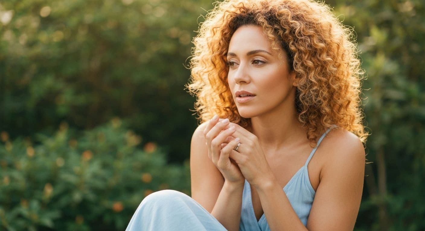 Person using quick breathing technique to calm anxious mind during stressful moment