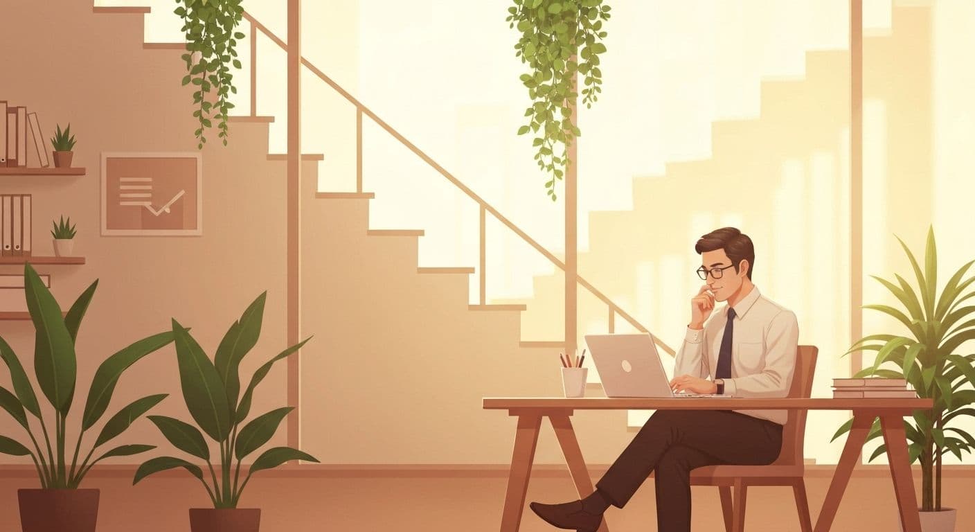 Professional practicing mindful learning techniques for career growth and development