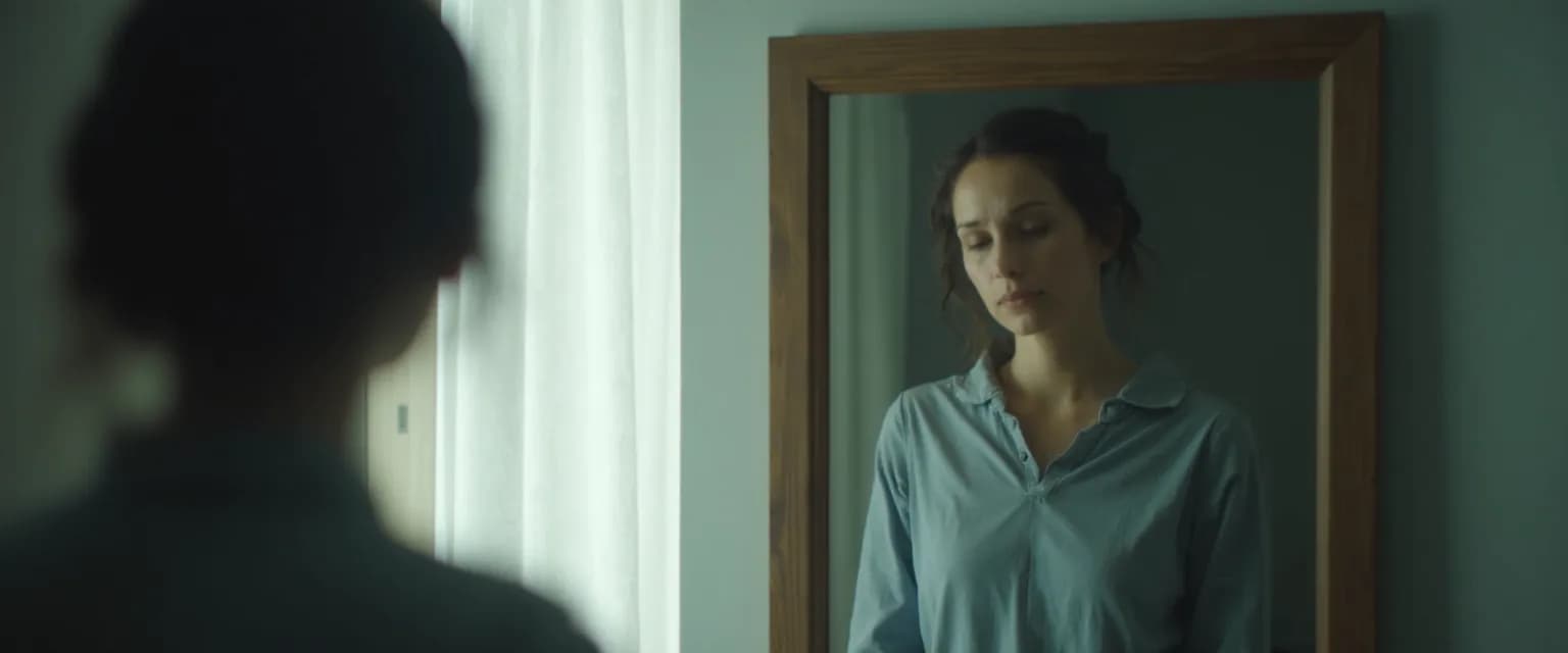 Person practicing depression self-awareness during daily routine activities