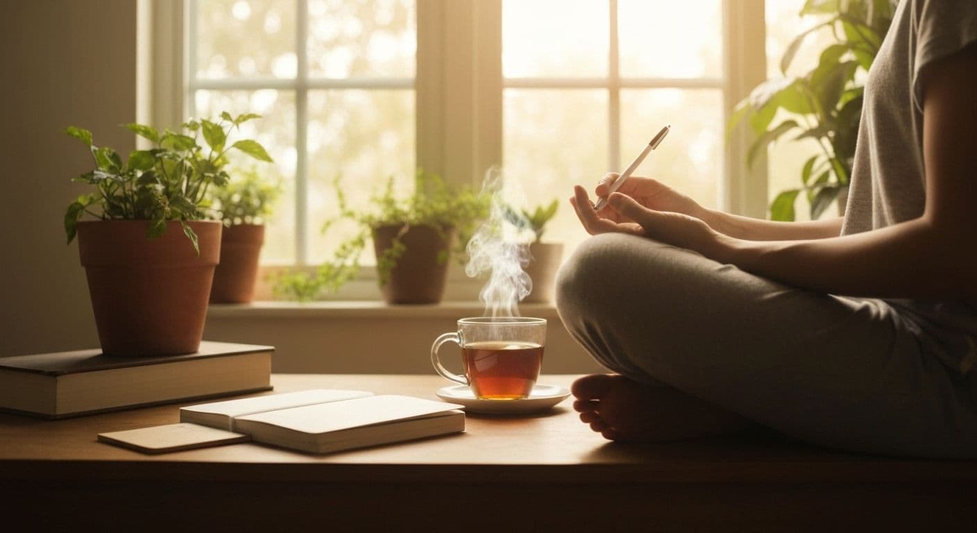 Person tending to a vibrant garden representing inner mind daily maintenance and emotional wellness