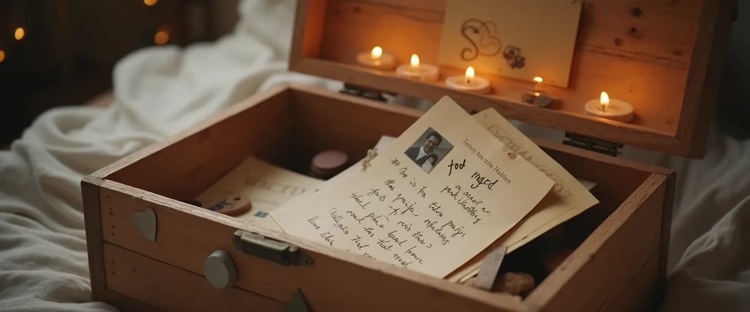 Thoughtful memory box gift for someone who has lost a loved one with photos and mementos