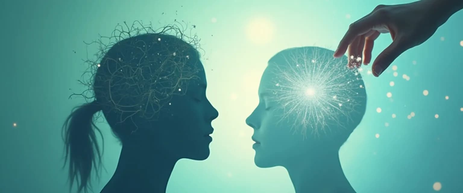 Person practicing mind editing techniques to transform negative thought patterns