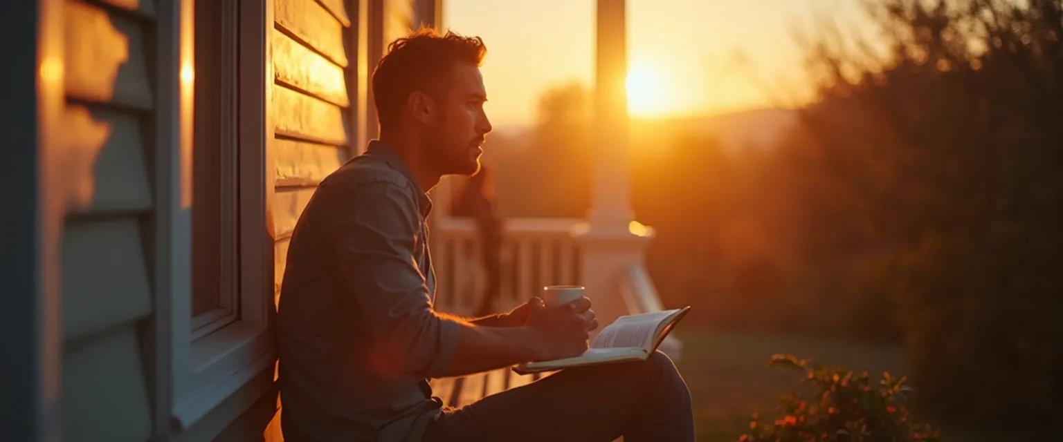 Man establishing a healthy morning routine after a breakup