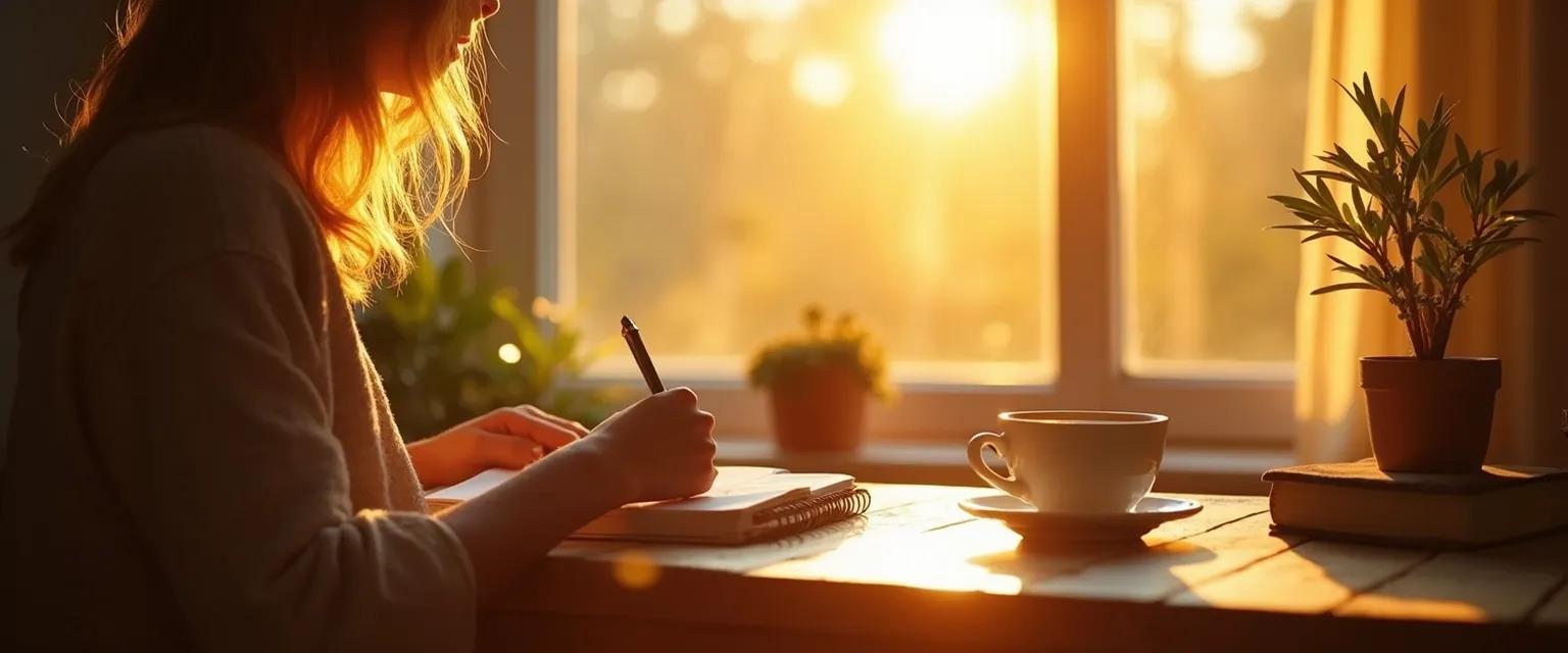 Woman practicing morning rituals for a positive mind positive life transformation