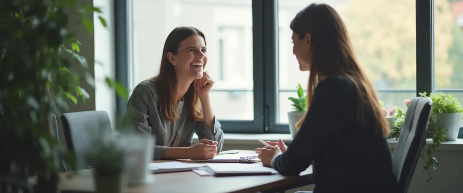 Professional using emotional intelligence techniques to defuse workplace tension during a meeting