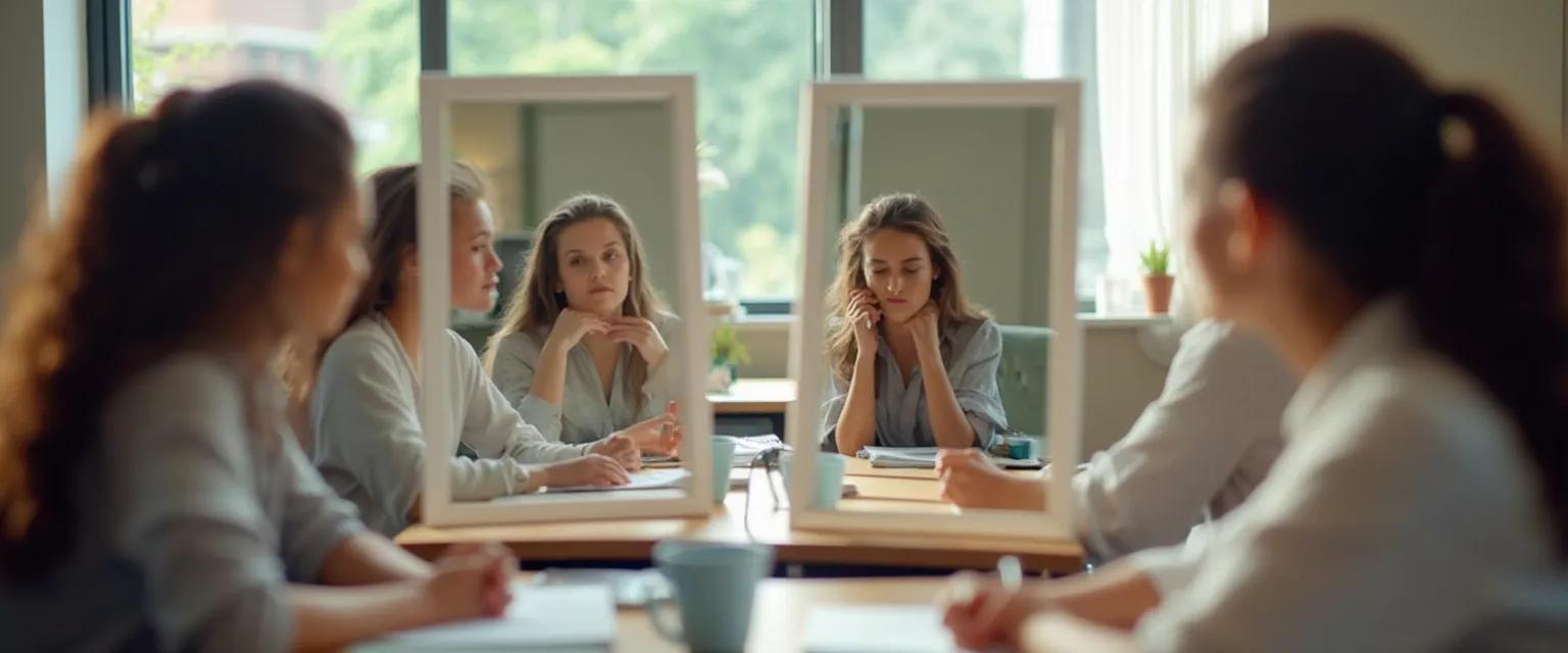 Student completing a self-awareness assessment in classroom setting