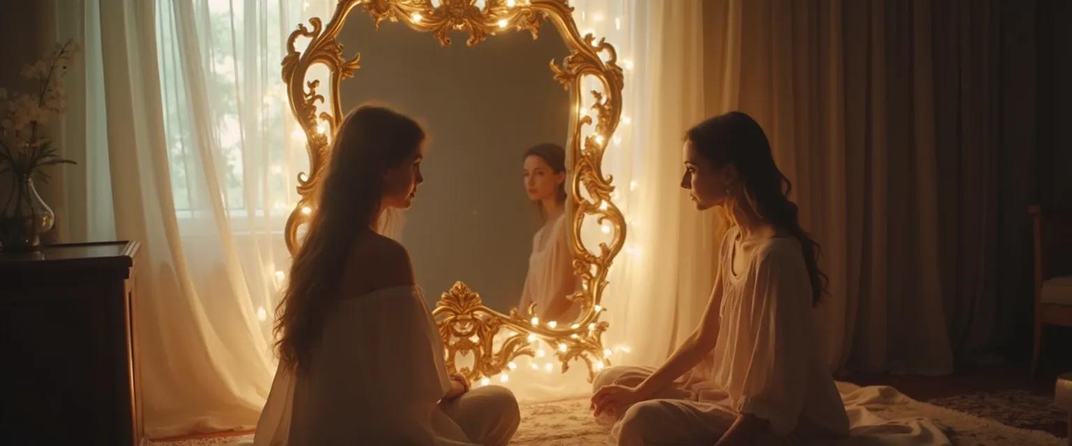 Person practicing mirror work techniques for self-awareness and self-love