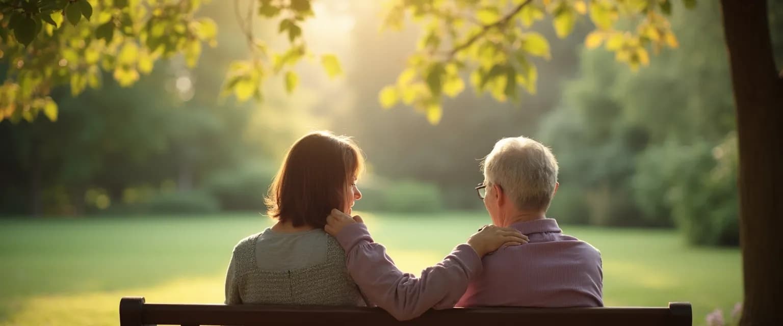 Person comforting someone who has lost a loved one with supportive conversation
