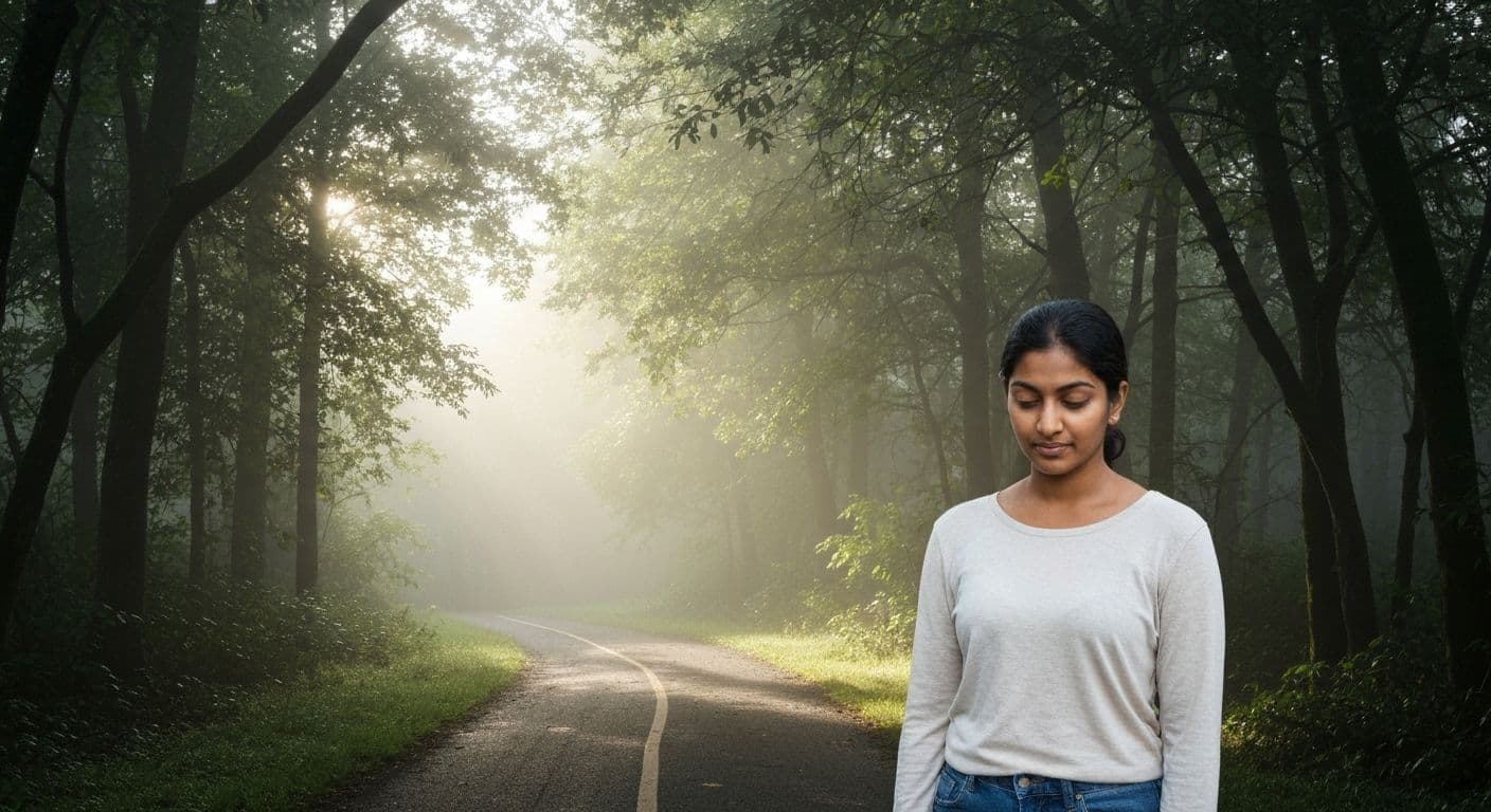 Person moving forward on path after toxic breakup recovery breakthrough