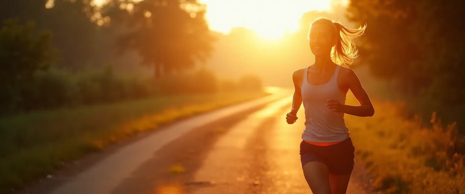 Runner practicing mindful running techniques with synchronized breathing patterns