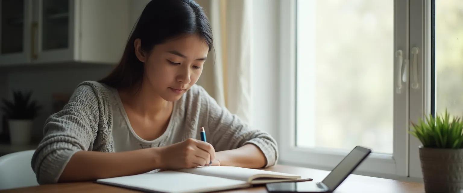 Person finding emotional closure without sending a long breakup text