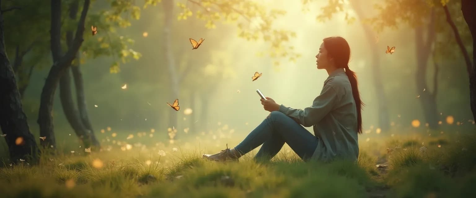 Person disconnecting from technology to enhance their modern mind