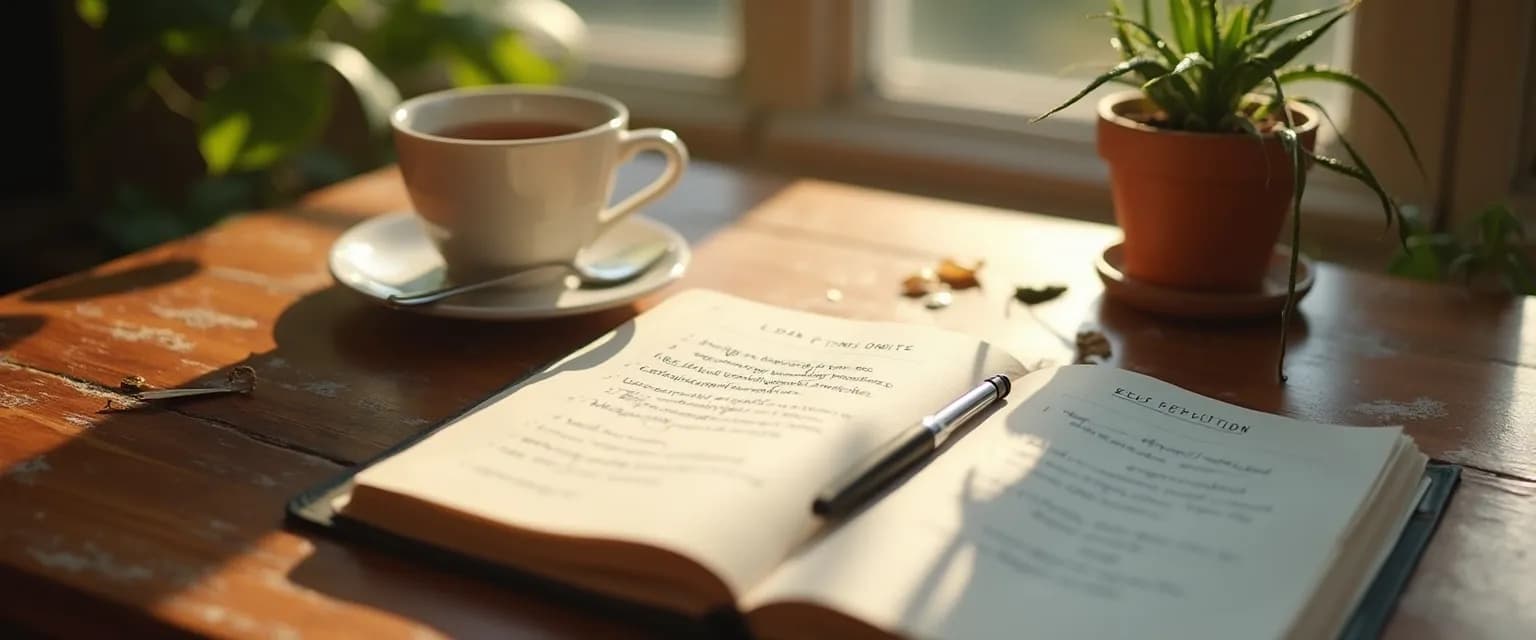 Person completing a DIY self awareness assessment with simple tools