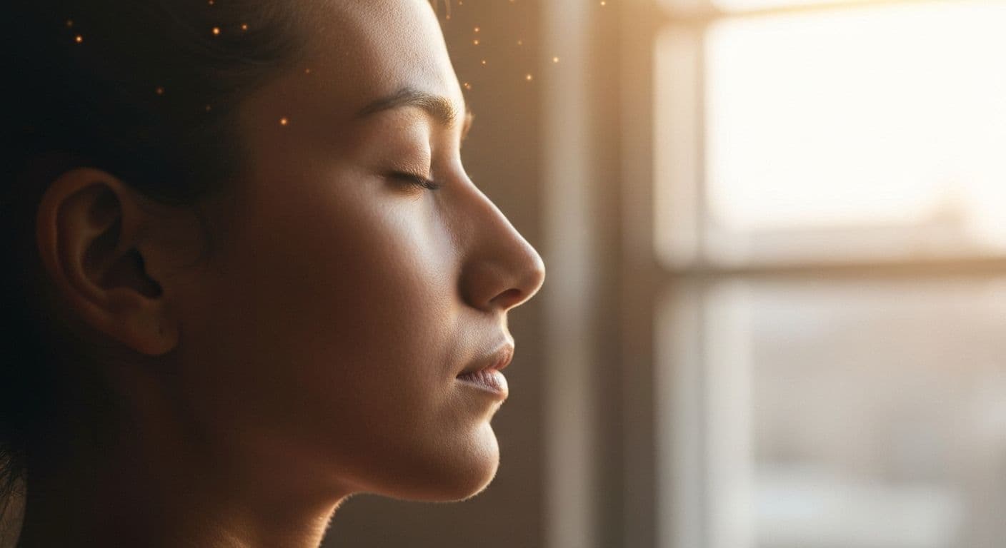 Person practicing mind on moments during daily activities for improved focus and success