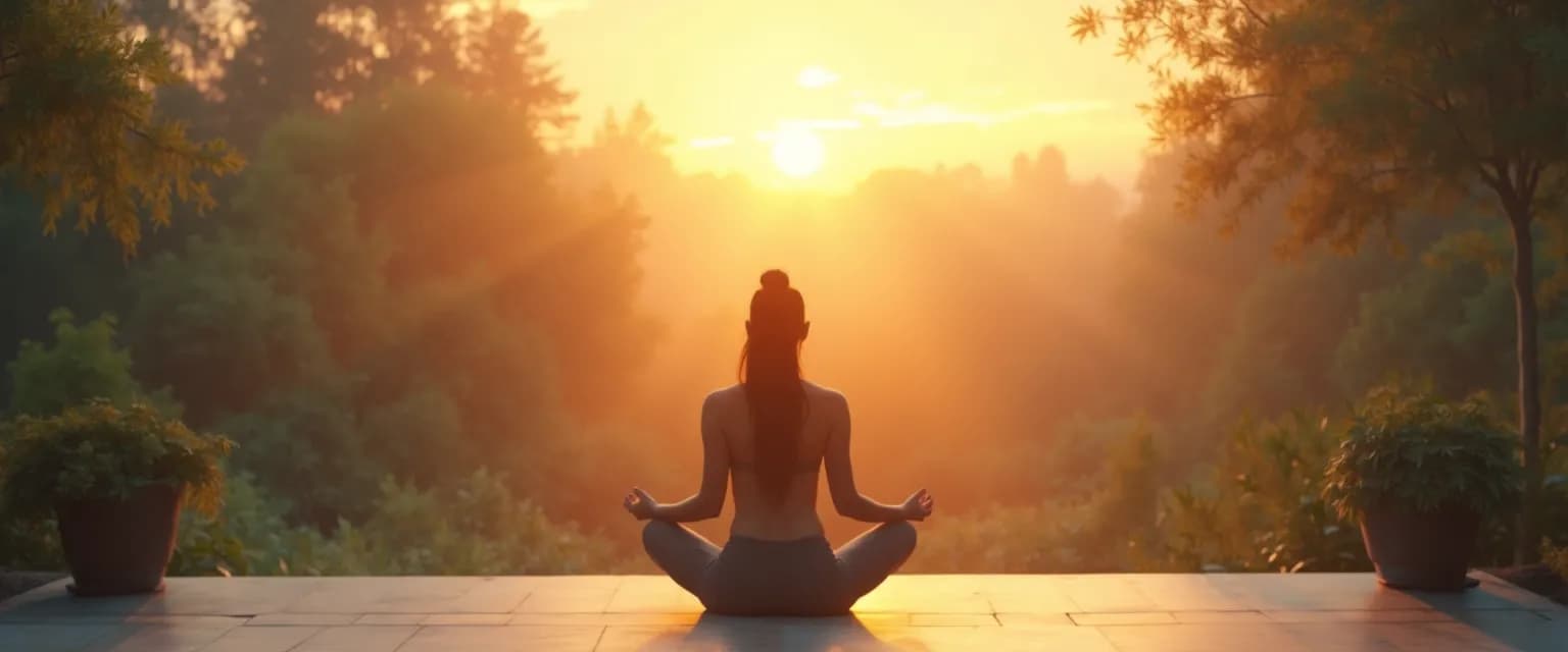 Person practicing morning guided meditation for depression in a sunlit room