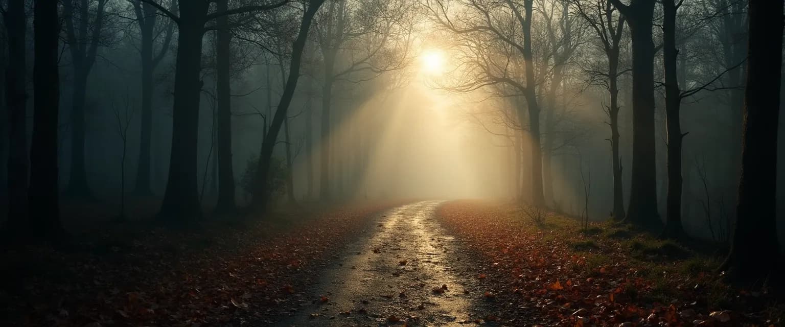 Woman experiencing turning points in grief timeline with symbolic light breaking through clouds