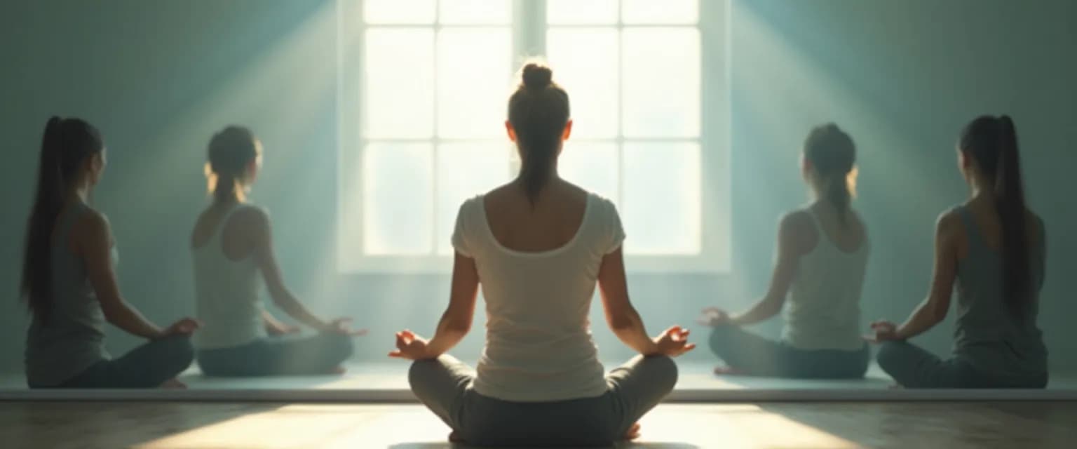 Person practicing self and social awareness skills with mirror reflection exercise