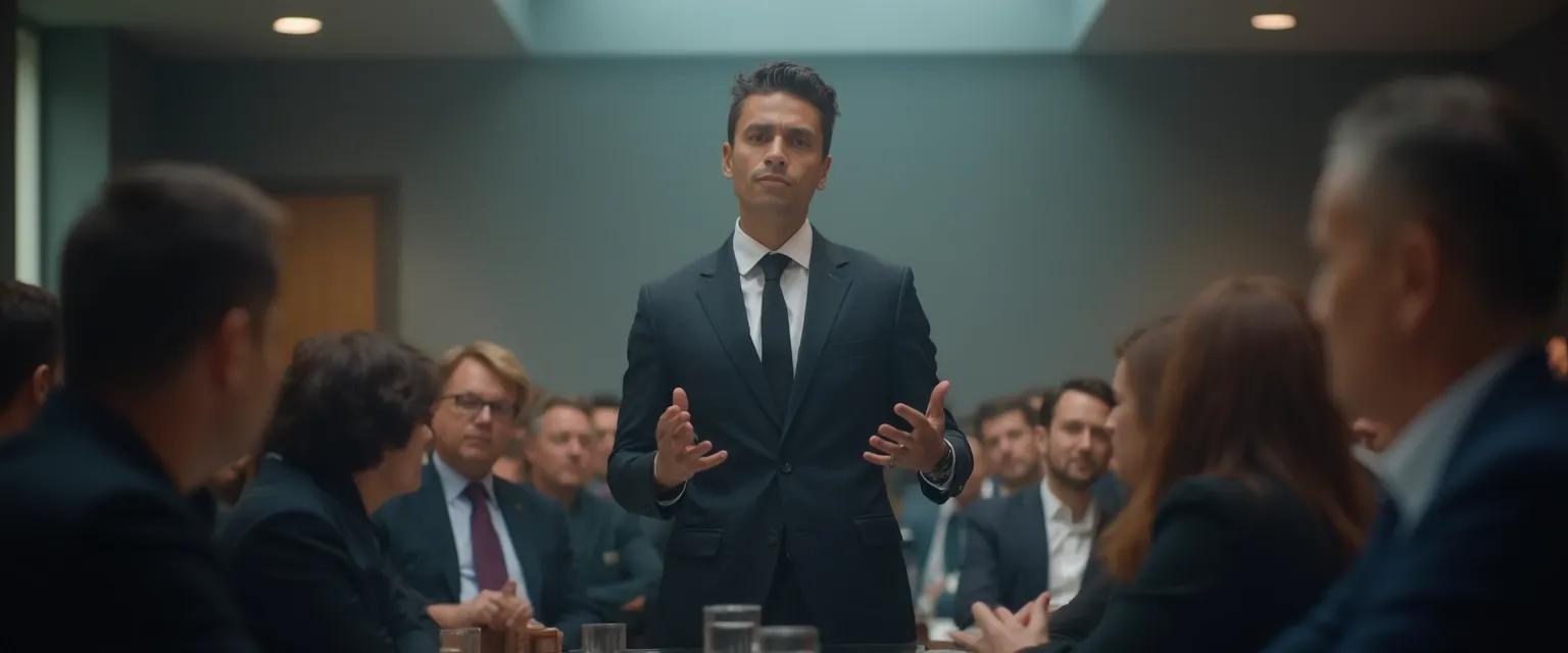 Person demonstrating how to be mindful of your words through confident non-verbal communication
