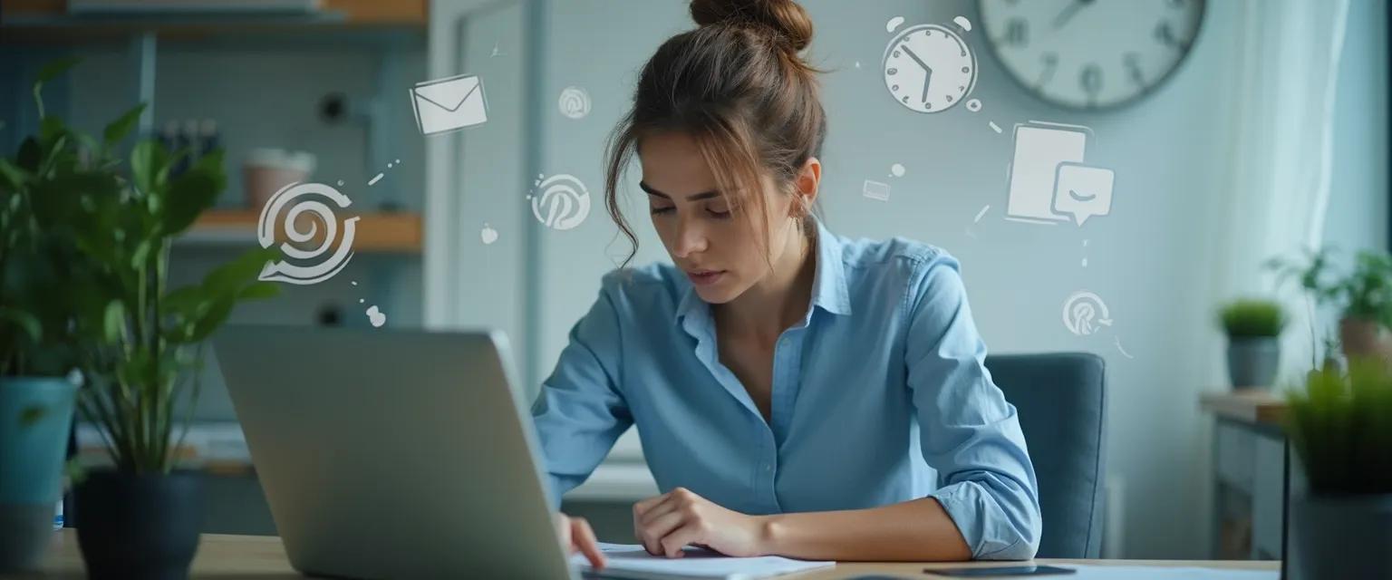 Person keeping their mind on task while working in a distraction-filled environment