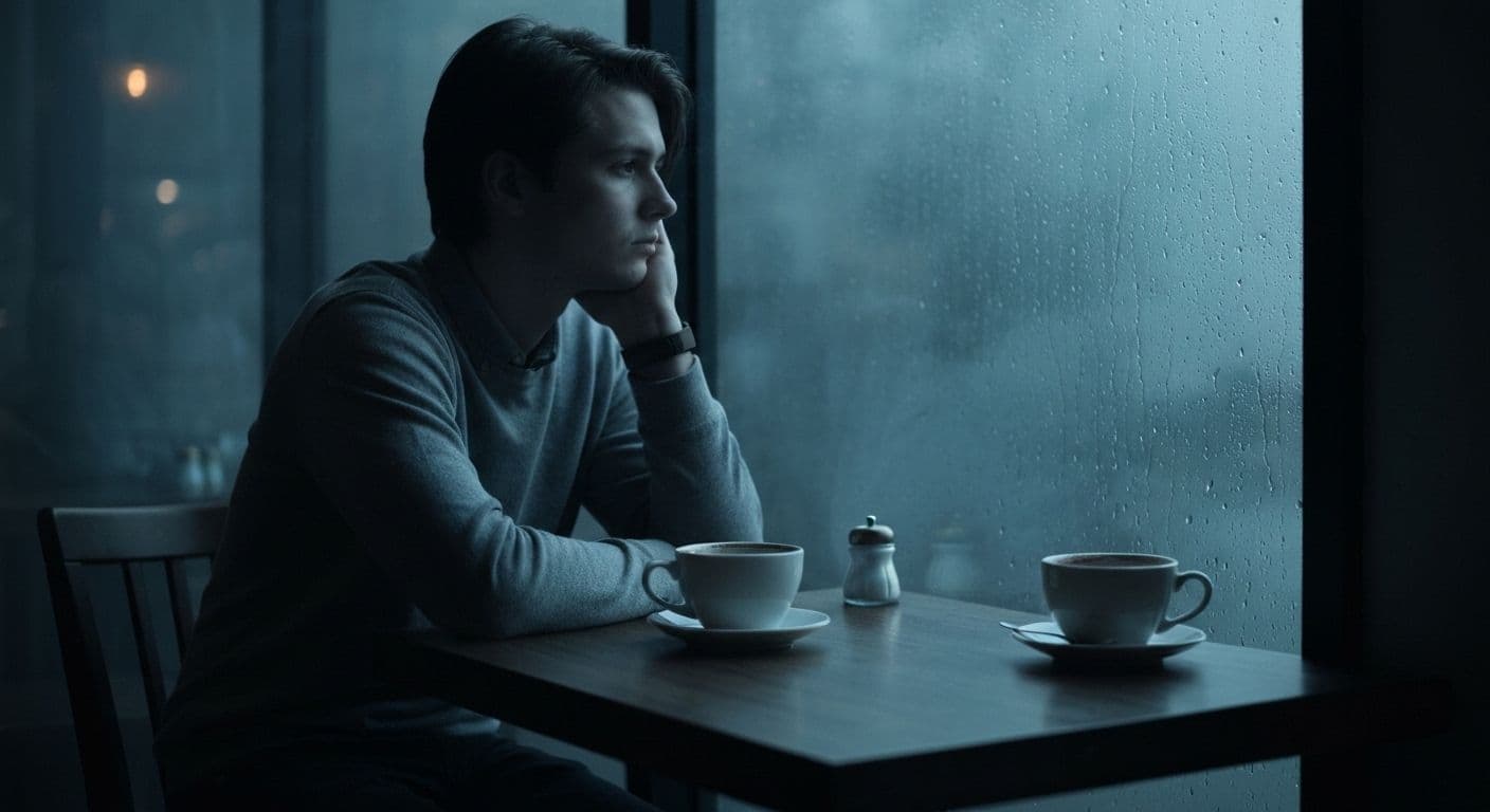 Person reflecting alone peacefully instead of dating again after a breakup too quickly