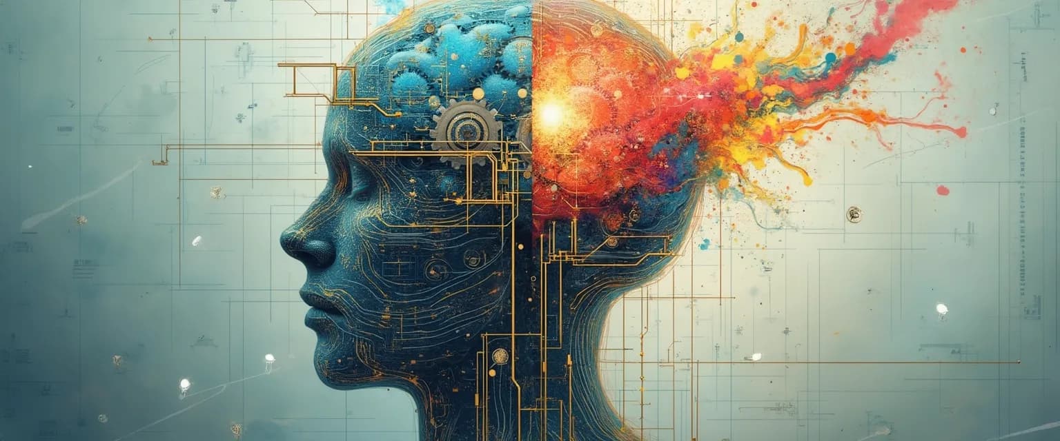 Person using creative mind techniques to solve everyday problems with imagination