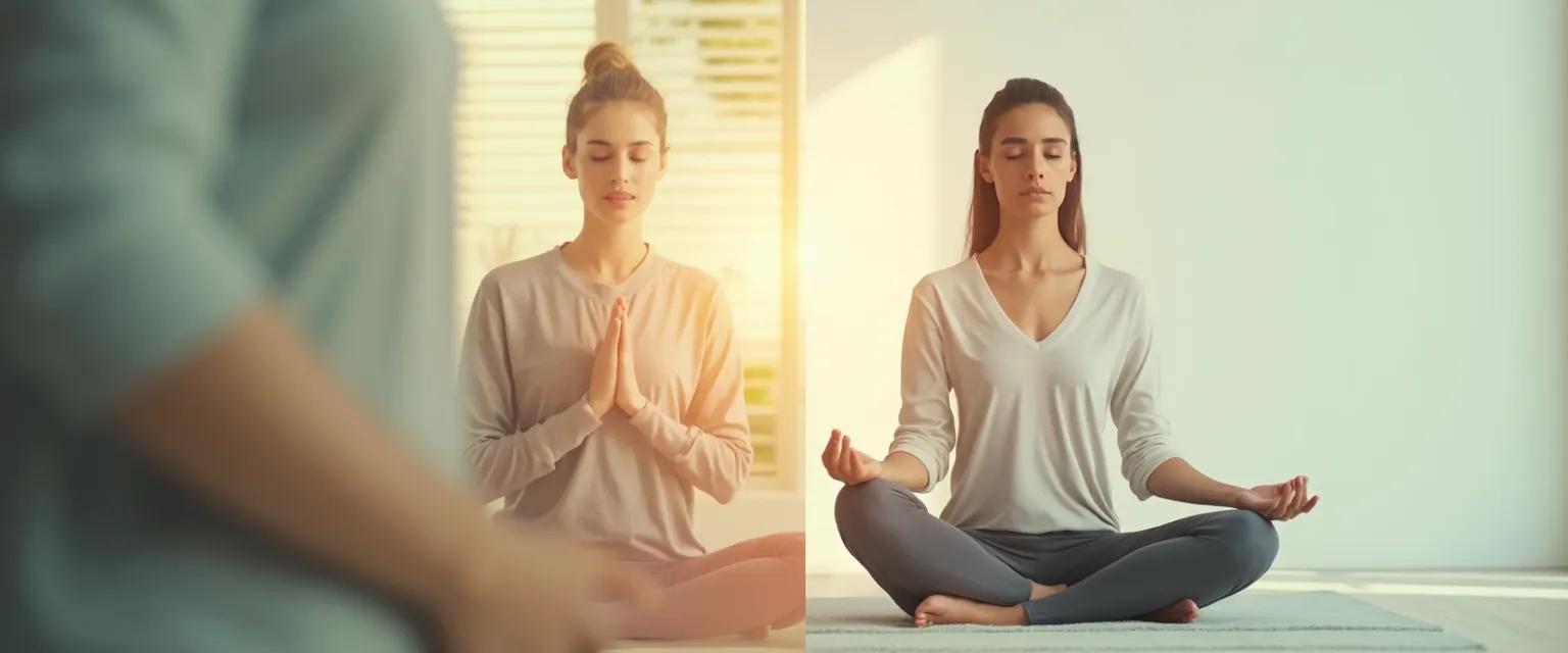 Comparison showing what mindfulness is versus meditation practices for emotional wellness