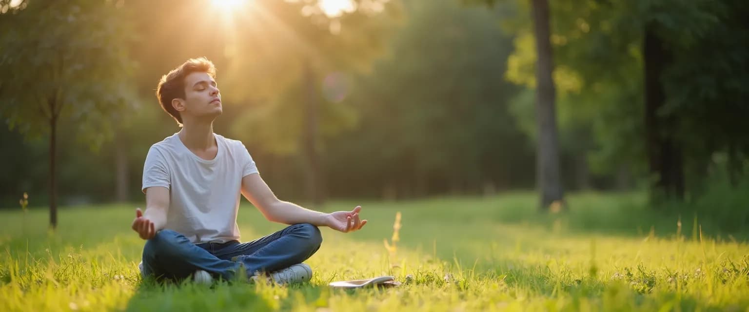 Teenager improving self-awareness through digital detox activities