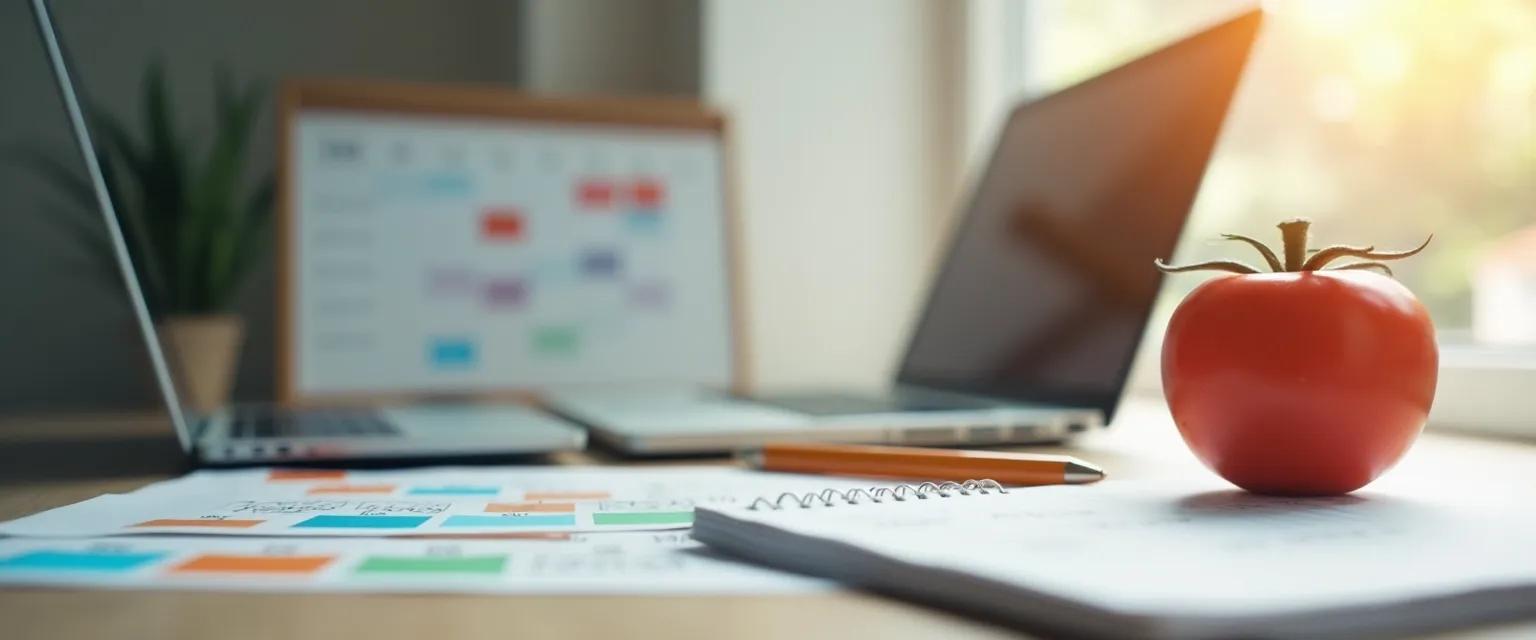 Person using pomodoro method and time blocking with focus intervals to combat procrastination and boost productivity