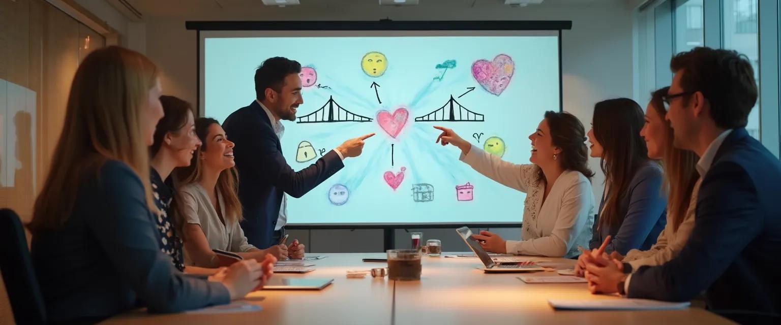 Manager demonstrating emotional effectiveness techniques in a team meeting