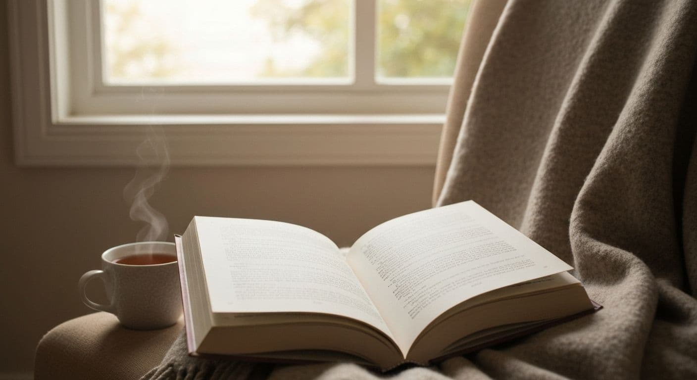 Person reading grief share books in a peaceful, private setting for processing loss