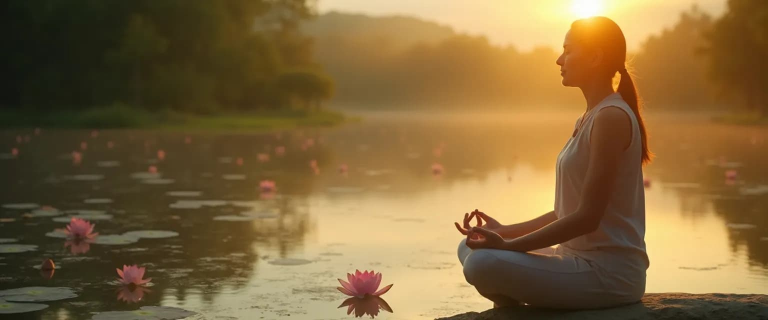 Person practicing compassionate self-awareness with a gentle, mindful pose