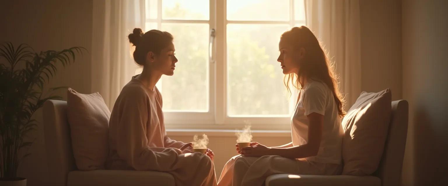 Person practicing mindful self-compassion during a difficult conversation