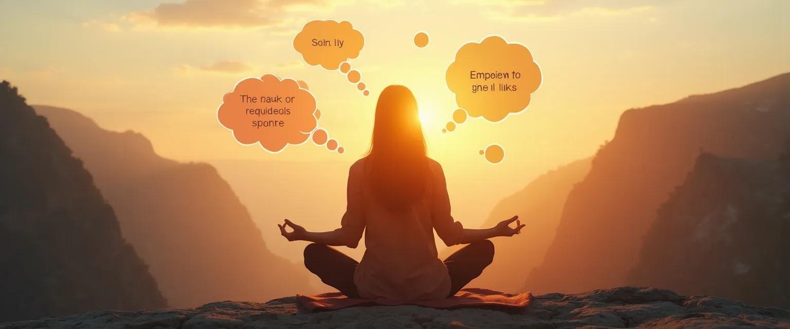 Woman practicing self-awareness techniques to improve self-esteem and inner dialogue