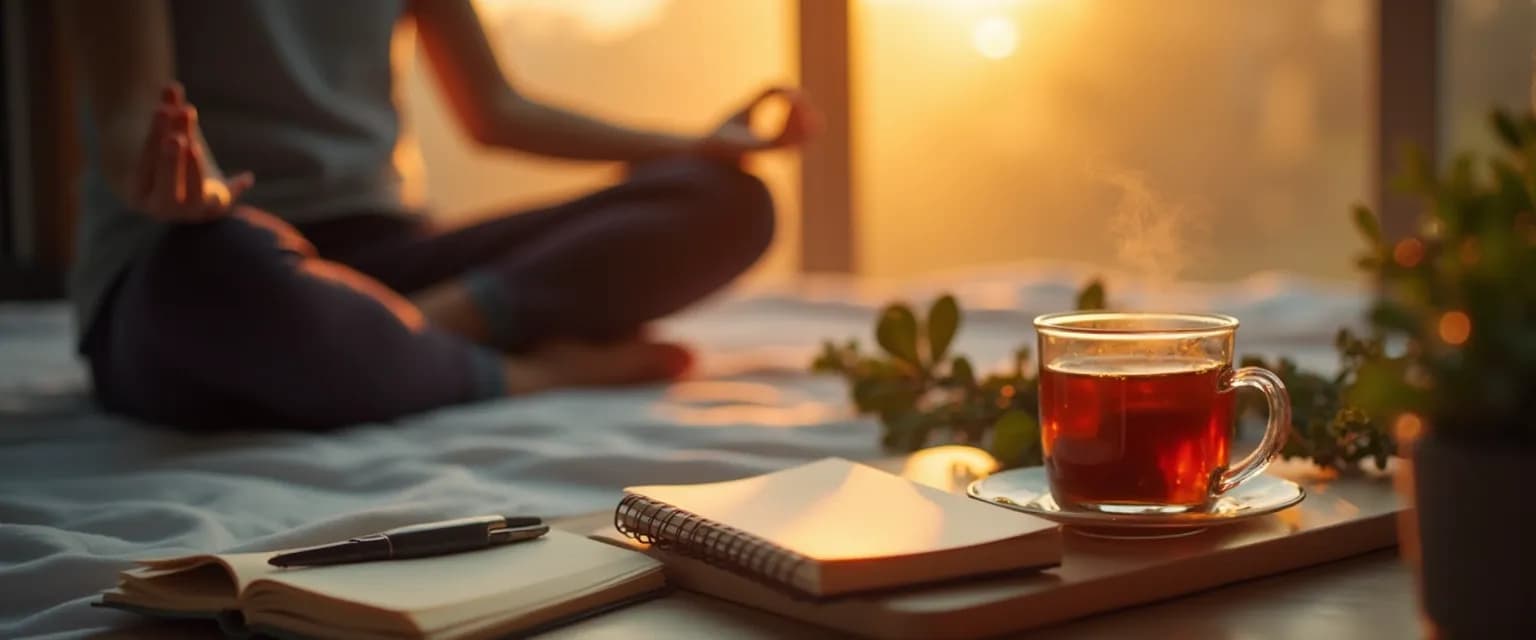 Person enjoying a genuinely happy life through simple daily rituals