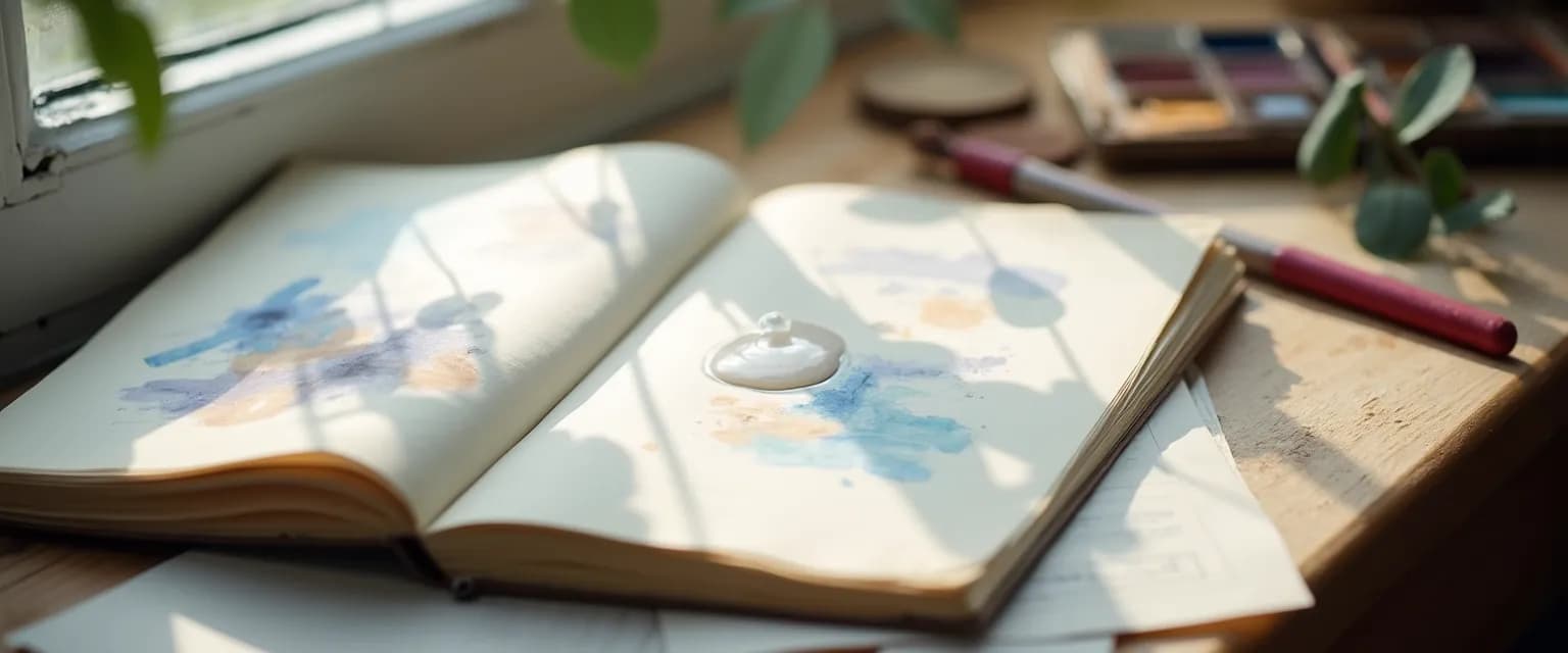 Visual journal prompts for grief showing colorful expression techniques