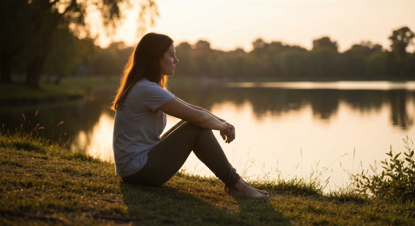 Person finding peace while surviving a breakup through balanced reflection and activity