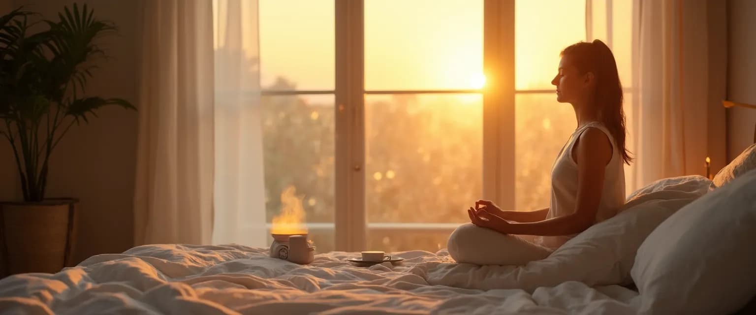 Person practicing morning meditation using the Headspace guide to meditation and mindfulness techniques