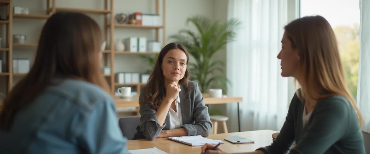 Introverted professional demonstrating EQ and leadership skills in a meeting setting