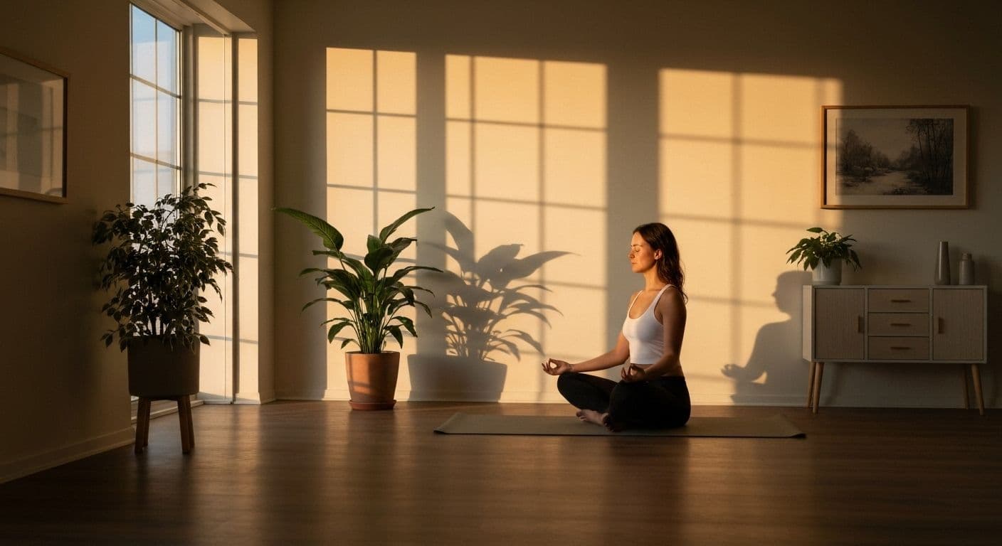 Person practicing mindful breathing to transition from mind full to mindful state