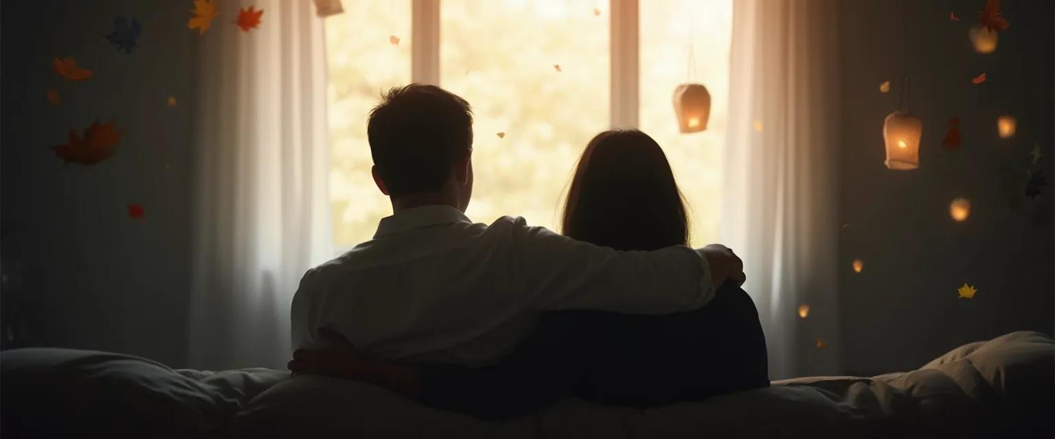 Friend comforting someone who has lost someone with a supportive gesture rather than words