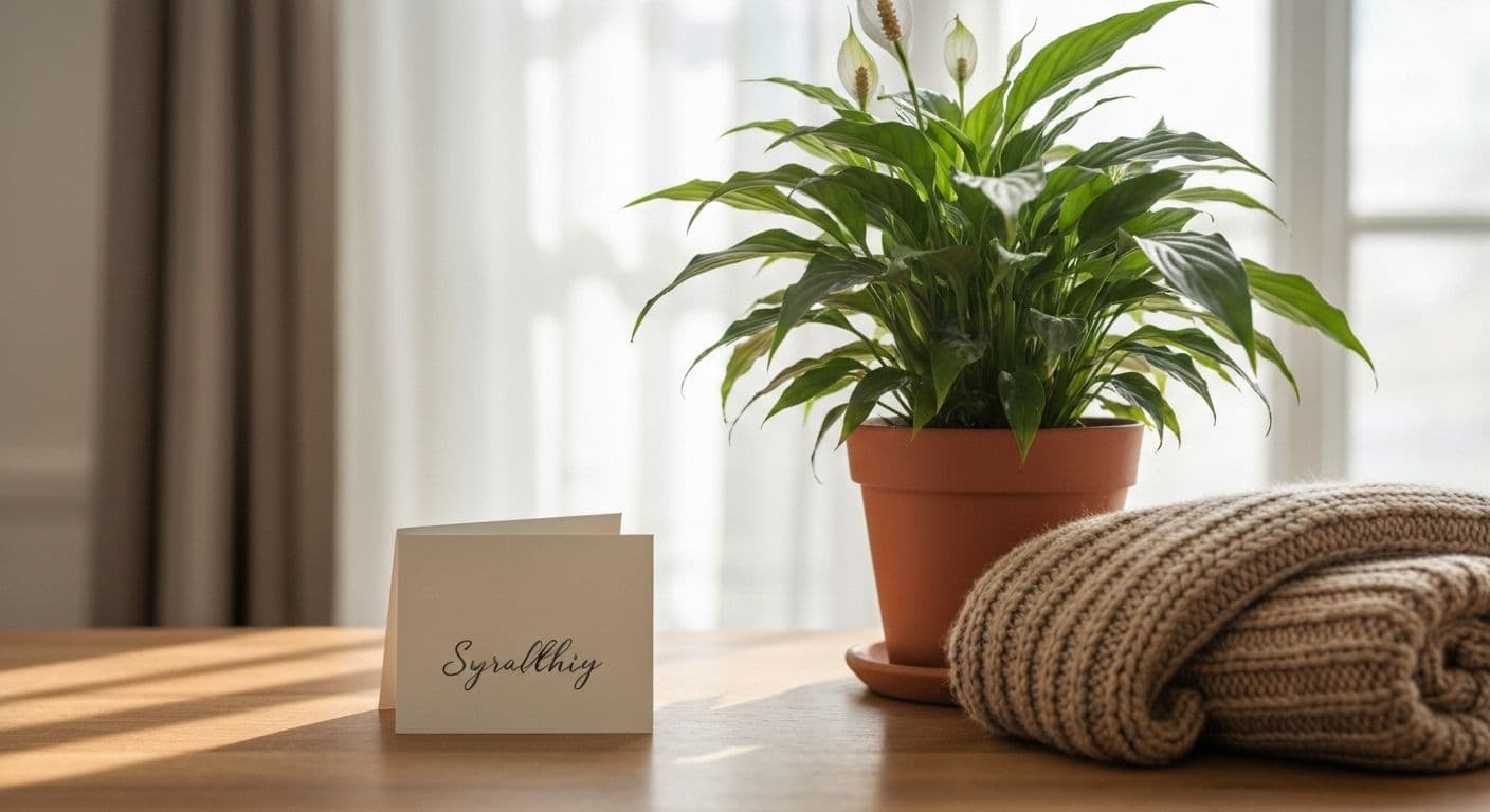 Thoughtful gift for bereaved friend showing comfort items and supportive gestures during grief