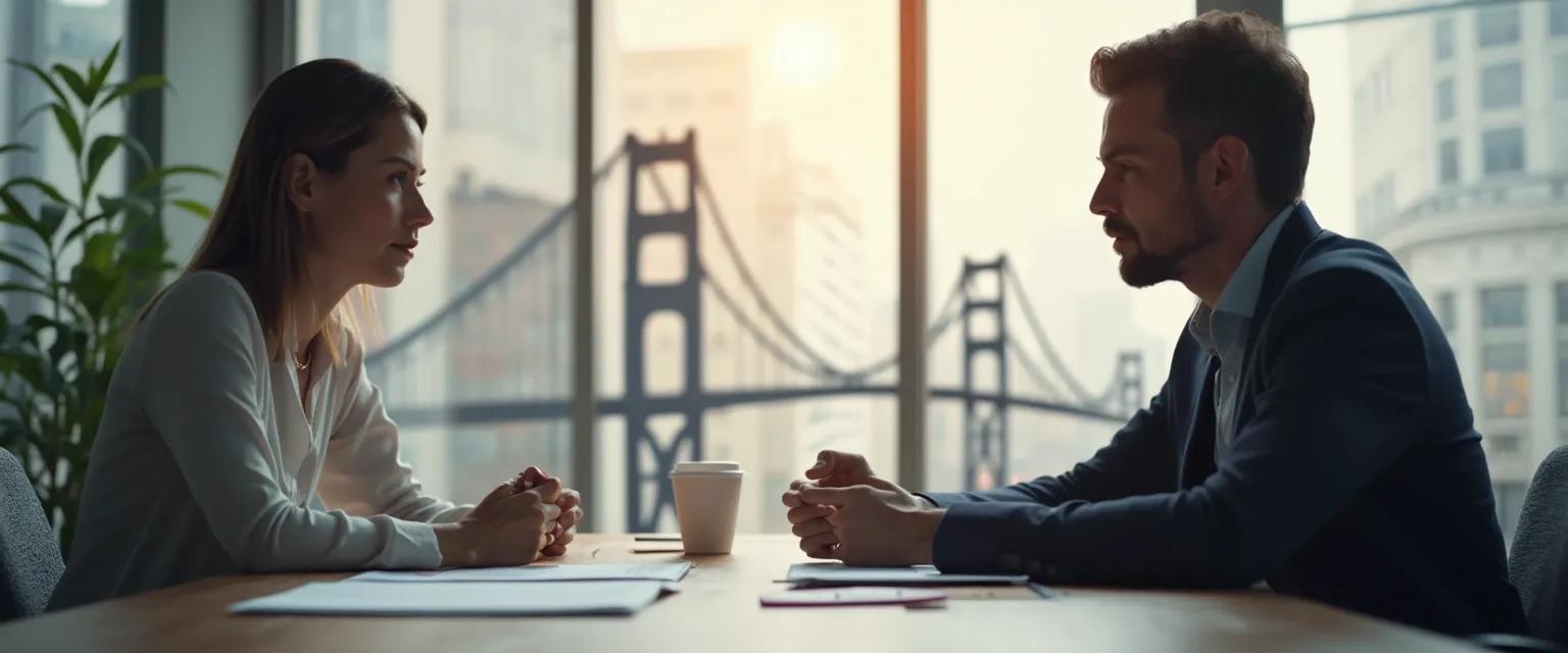 Professionals demonstrating EI at workplace during a conflict resolution meeting