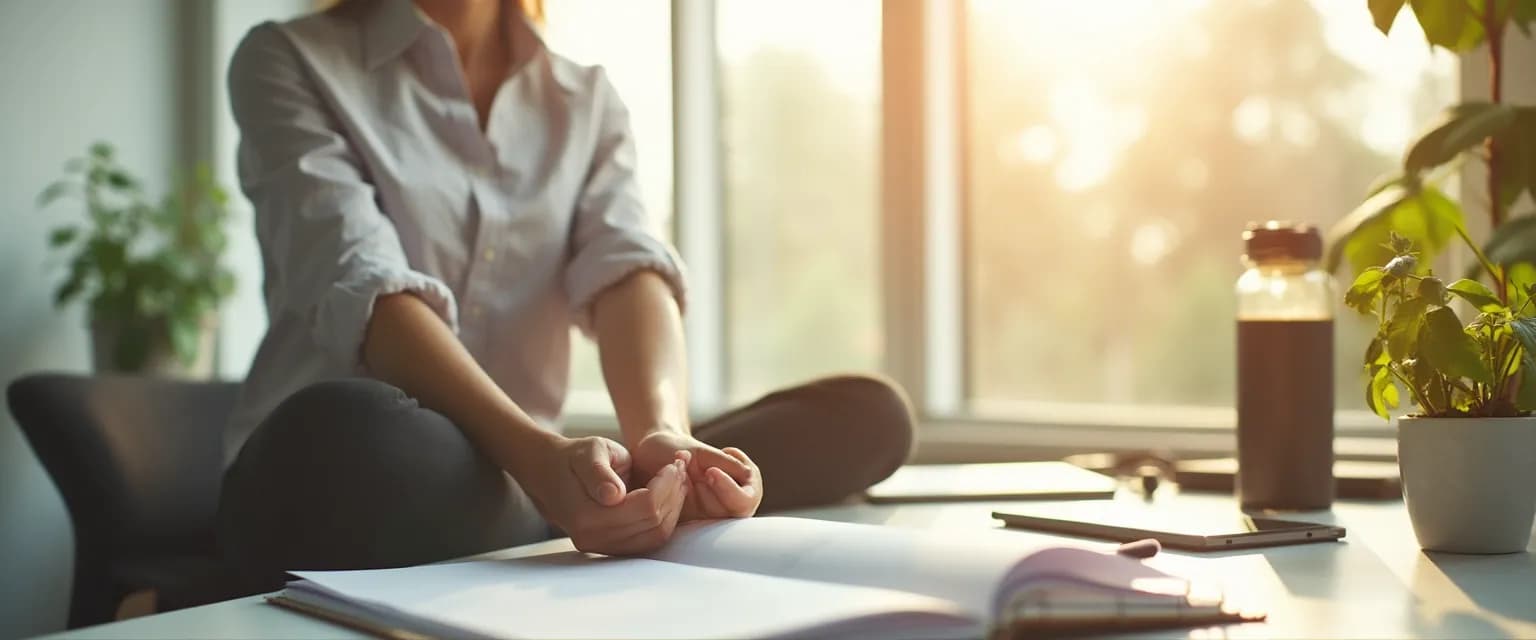 Professional taking a 2-minute microbreak to build personal resilience at work