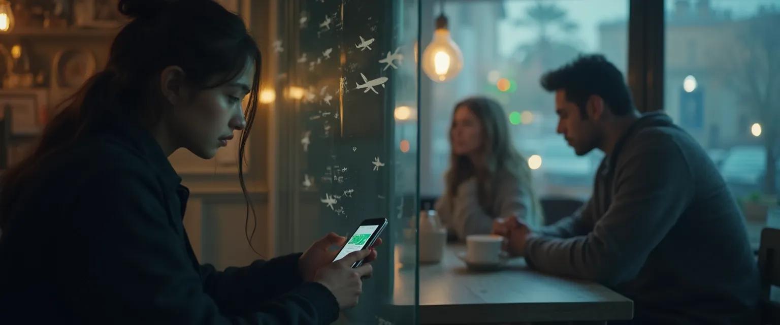 Person contemplating a WhatsApp breakup message on their phone in a long-distance relationship